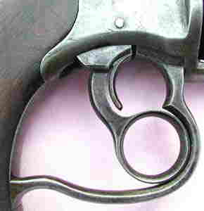 RIGHT SIDE VIEW OF TRIGGER GUARD, COCKING RING AND TRIGGER